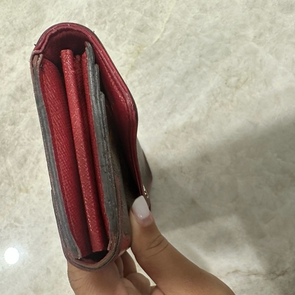 LOUIS VUITTON Monogram Portefeuille Sarah Retiro Long Bifold Wallet, Red - Picture 10 of 12